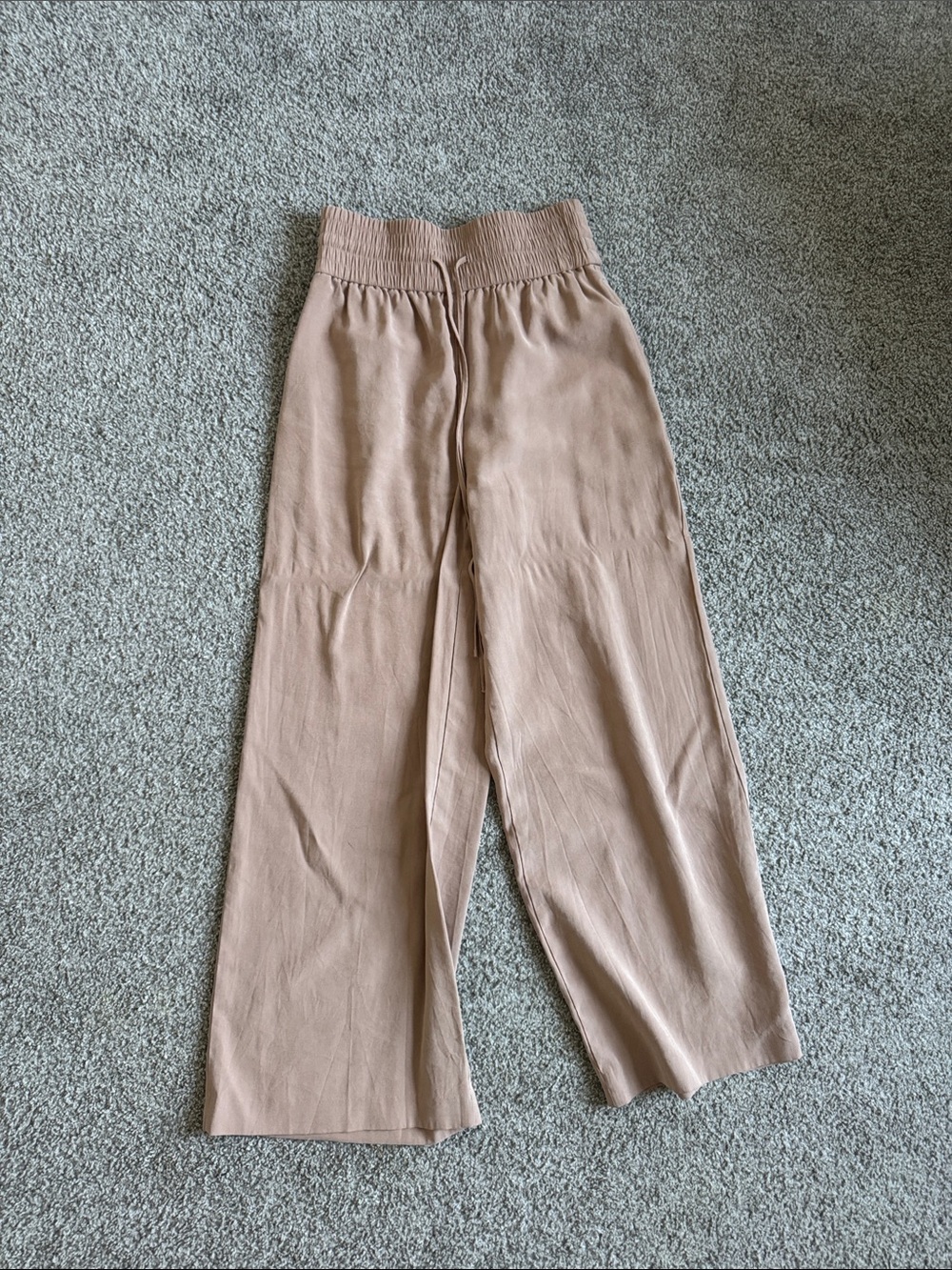 High-Rise Wide Leg Pull-On Pants in Taupe